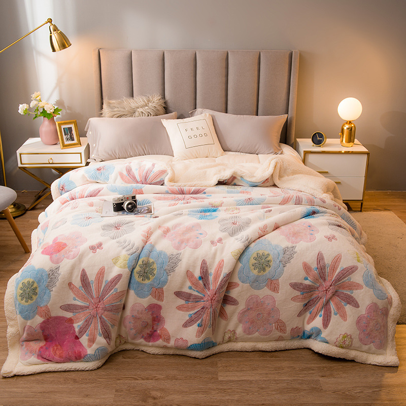 Popular thickened and warm imitation cashmere quilt, comfortable winter blanket, thickened quilt core (No-4 colors) (1kg thin version) 120x200cm