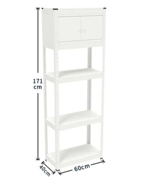 Hot iron color kitchen cabinets bookshelf shoe cabinet bathroom storage cabinet shelf [60*40*171cm] five layers, white with one layer of cabinets