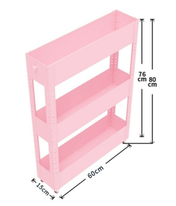 Hot iron color kitchen cabinets bathroom storage cabinets shelves [80x60x15cm] pink 3 layers