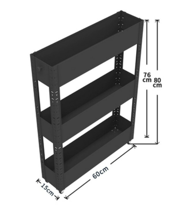 Hot iron color kitchen cabinets bathroom storage cabinets shelves [80x60x15cm] black 3 layers