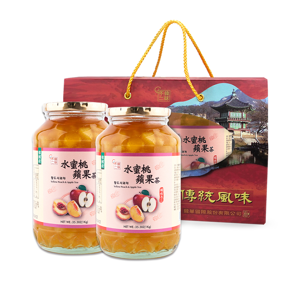 【BK SHOP】韓味不二-水蜜桃蘋果茶禮盒組(2入)
