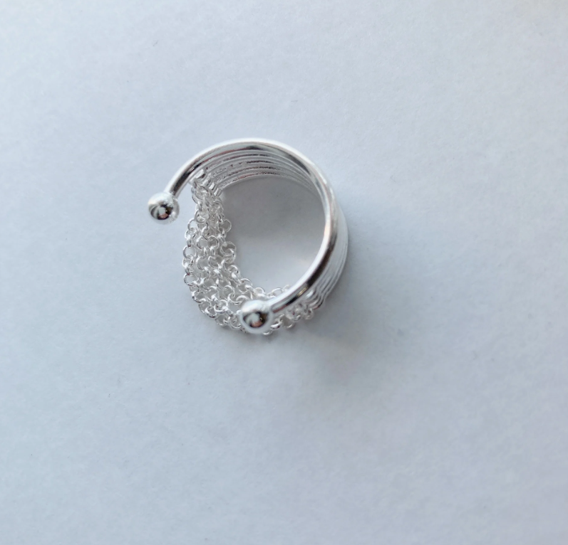 [LAUGHTER] chain shower ring (silver925pt)