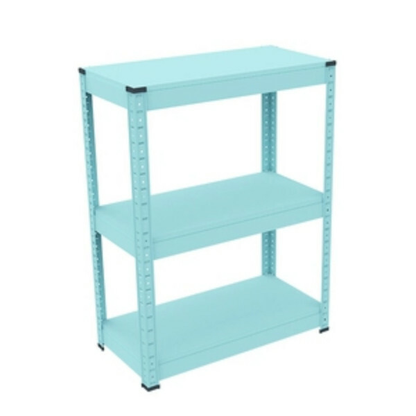 Hot iron color kitchen cabinet bookshelf shoe cabinet bathroom storage cabinet shelf [60x30x80cm] blue 3 layers