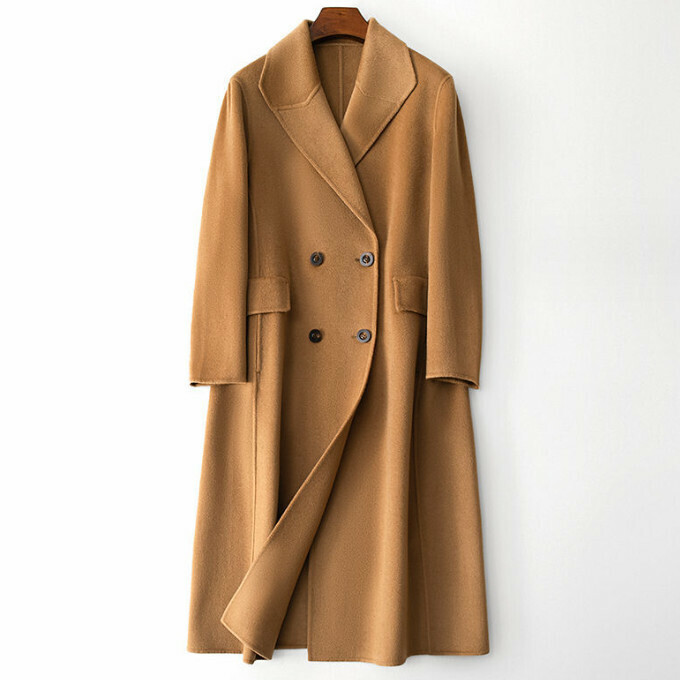熱賣長款羊絨大衣(S-L碼)(駝色)(下單後聯絡客服確認發貨尺碼)