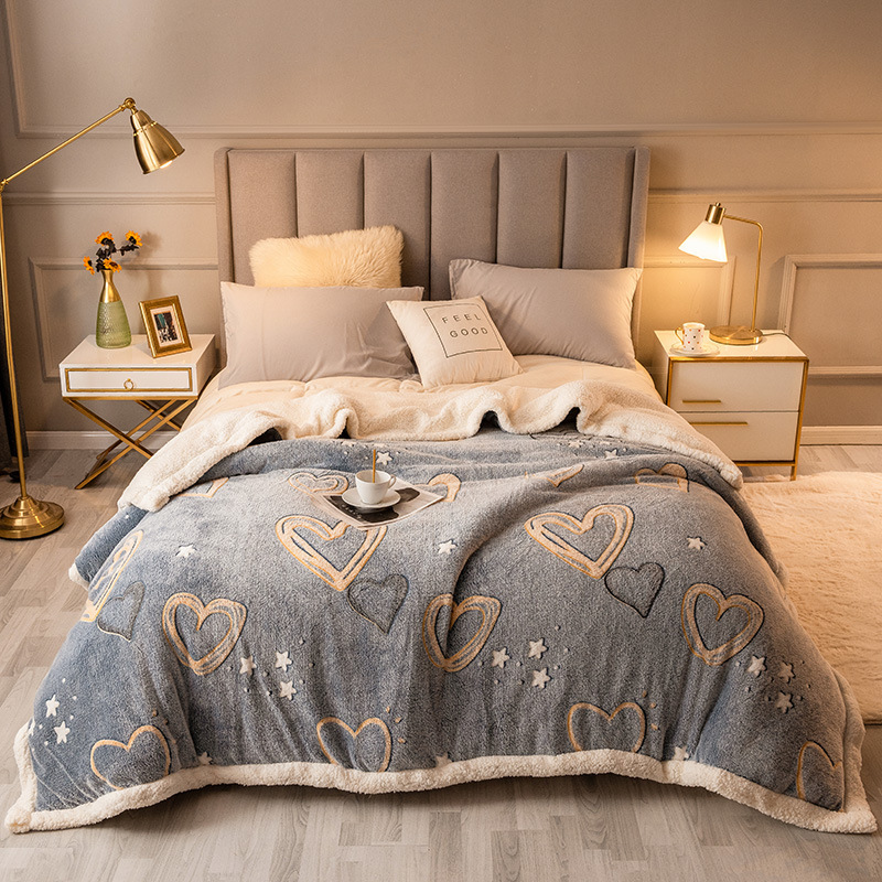 Popular thickened and warm imitation cashmere quilt, comfortable winter blanket, thickened quilt core (No-6 colors) (1.5kg thin version) 150x200cm