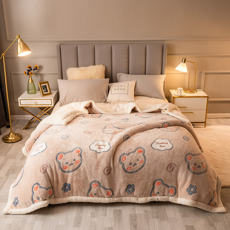 Popular thickened and warm imitation cashmere quilt, comfortable winter blanket, thickened quilt core (No-7 colors) (2kg thin version) 200x230cm