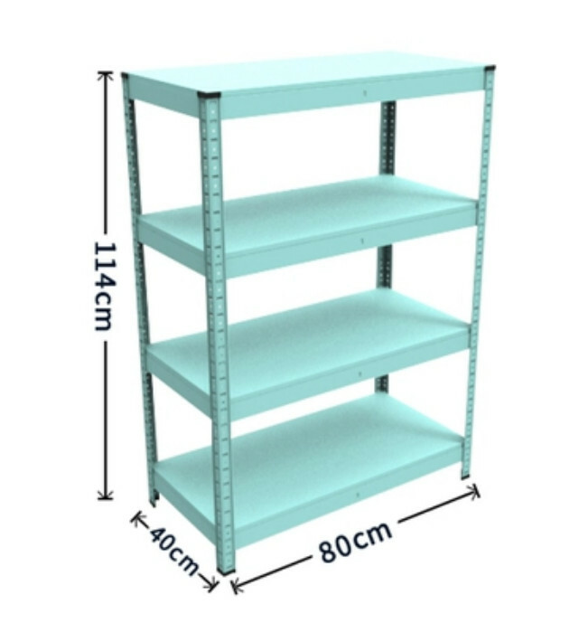 Hot iron color kitchen cabinets bookshelf shoe cabinet bathroom storage cabinet shelf [80x40x114cm] blue 4 layers
