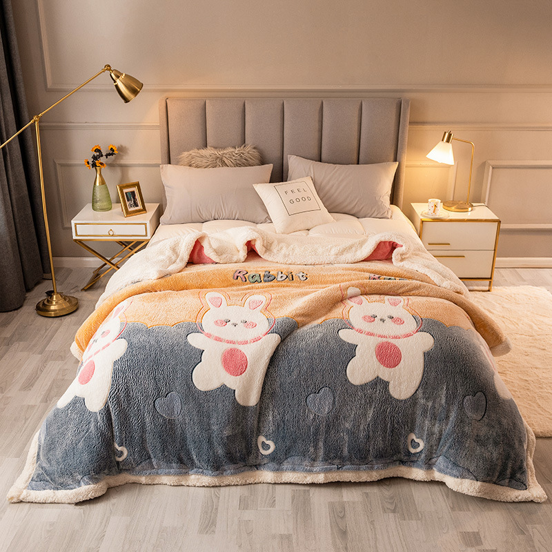 Popular thickened and warm imitation cashmere quilt, comfortable winter blanket, thickened quilt core (No-8 colors) (1.5kg thin version) 150x200cm