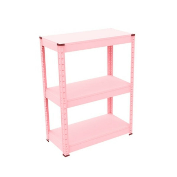 Hot iron color kitchen cabinets bookshelf shoe cabinet bathroom storage cabinet shelf [60x30x80cm] pink 3 layers