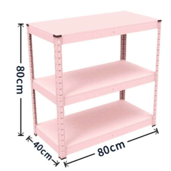 Hot iron color kitchen cabinets bookshelf shoe cabinet bathroom storage cabinet shelf [80x40x80cm] pink 3 layers