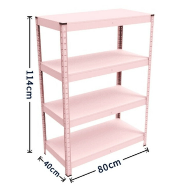 Hot iron color kitchen cabinets bookshelf shoe cabinet bathroom storage cabinet shelf [80x40x114cm] pink 4 layers
