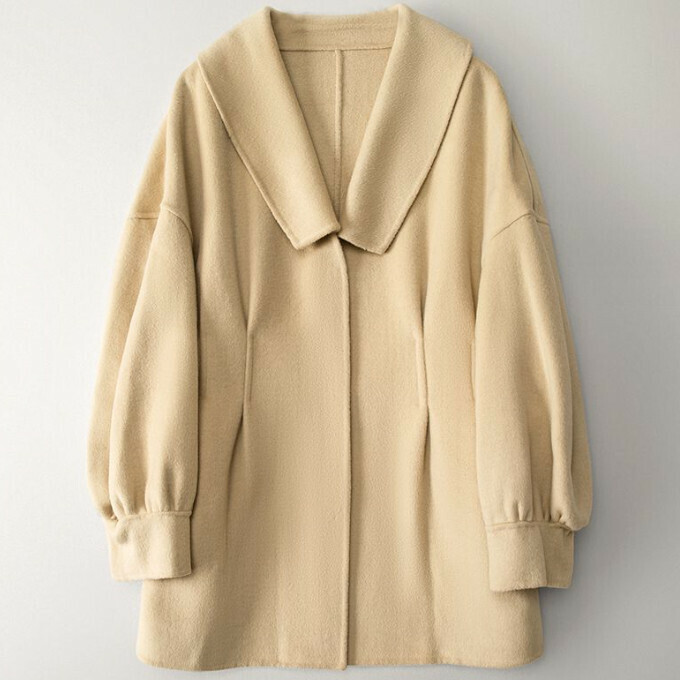 熱賣雙面毛呢大衣(S/M碼)(杏色)(下單後聯絡客服確認發貨尺碼)