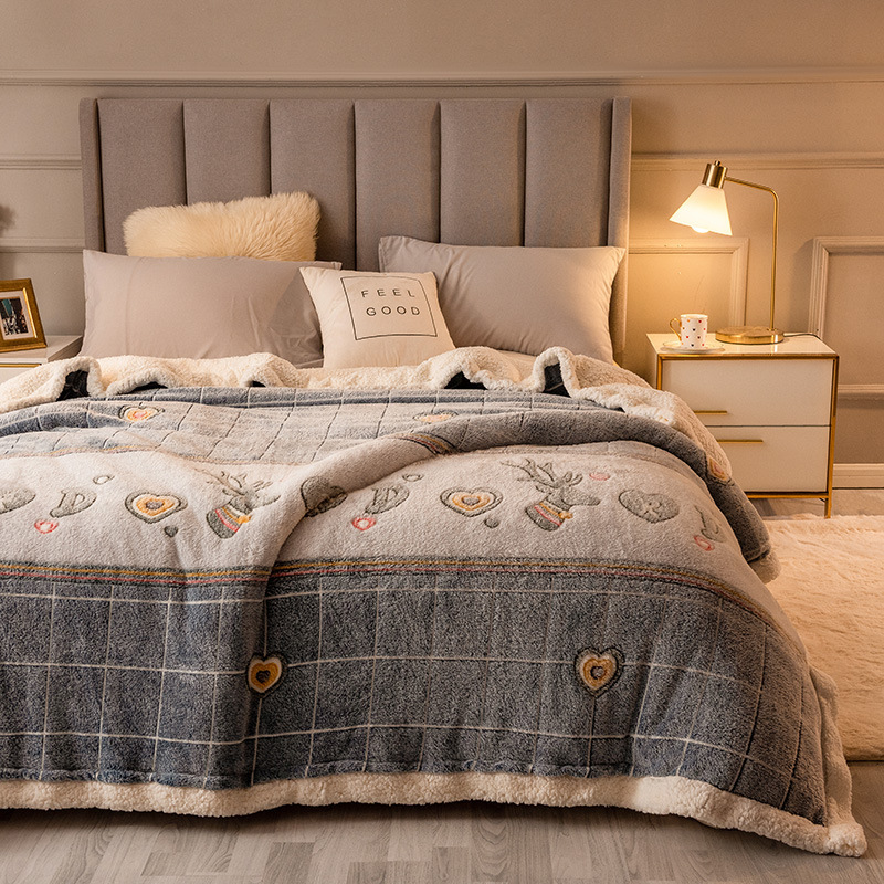 Popular thickened and warm imitation cashmere quilt, comfortable winter blanket, thickened quilt core (No-15 colors) (1kg thin version) 120x200cm