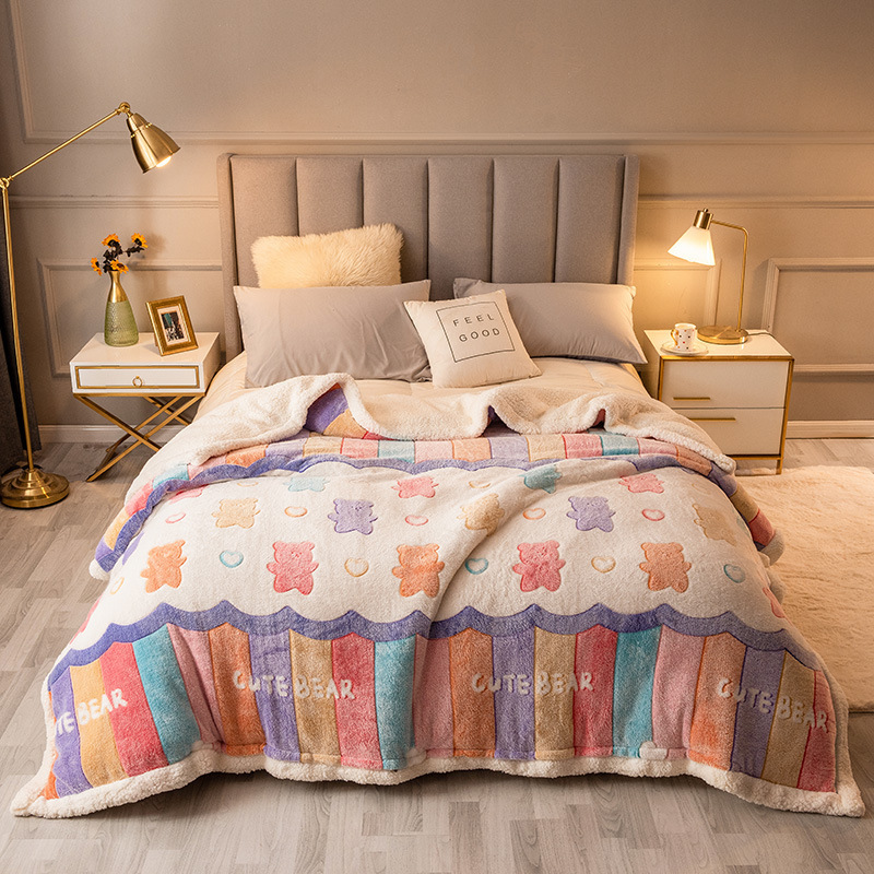 Popular thickened and warm imitation cashmere quilt, comfortable winter blanket, thickened quilt core (No-16 colors) (2kg thin version) 200x230cm