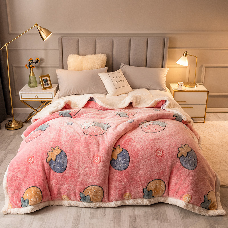 Popular thickened and warm imitation cashmere quilt, comfortable winter blanket, thickened quilt core (No-17 color) (1kg thin version) 120x200cm