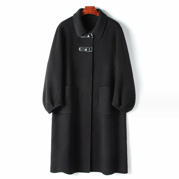熱賣雙面毛呢大衣(M/L碼)(黑色)(下單後聯絡客服確認發貨尺碼)
