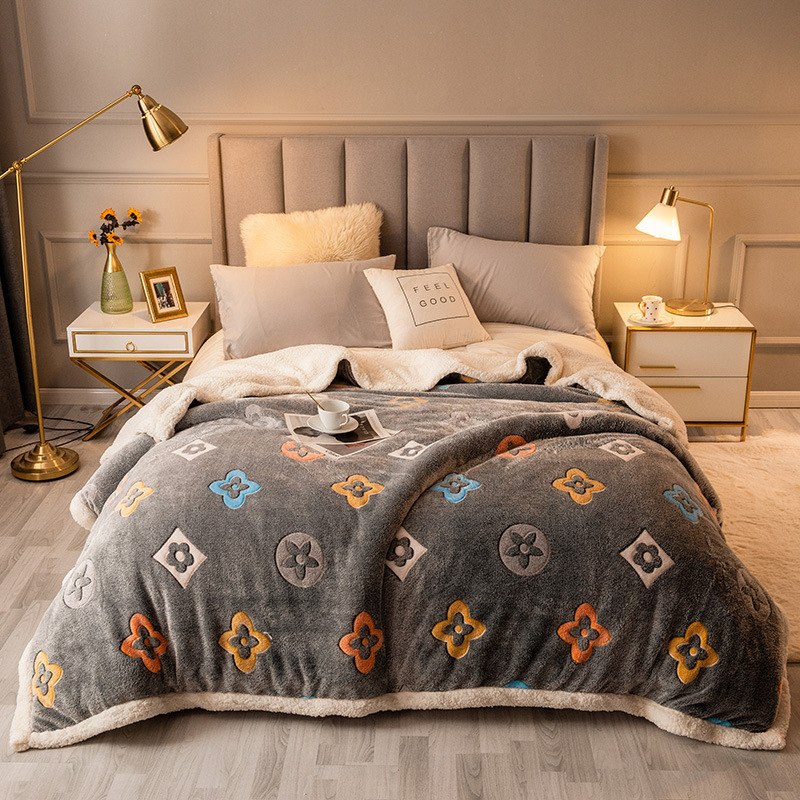 Popular thickened and warm imitation cashmere quilt, comfortable winter blanket, thickened quilt core (No-18 color) (2kg thin version) 200x230cm
