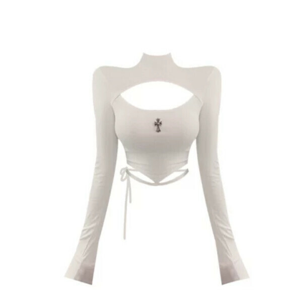 Hot selling hollow T-shirt [white] size [one size fits all]