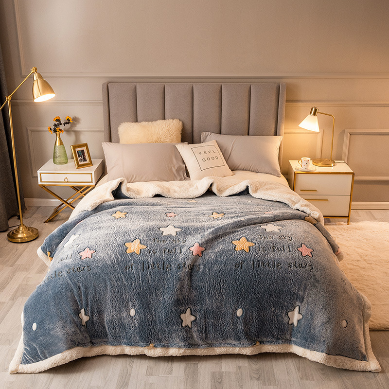 Popular thickened and warm imitation cashmere quilt, comfortable winter blanket, thickened quilt core (No-19 color) (1.5kg thin version) 150x200cm