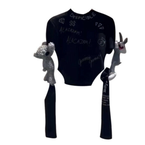 Hot selling detachable doll T-shirt [Black] Sizes [S-L] [Please contact customer service to confirm the delivery size after placing the order]