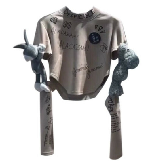 Hot selling detachable doll T-shirt [grey] size [S size - L size] [please contact customer service to confirm the delivery size after placing the order]