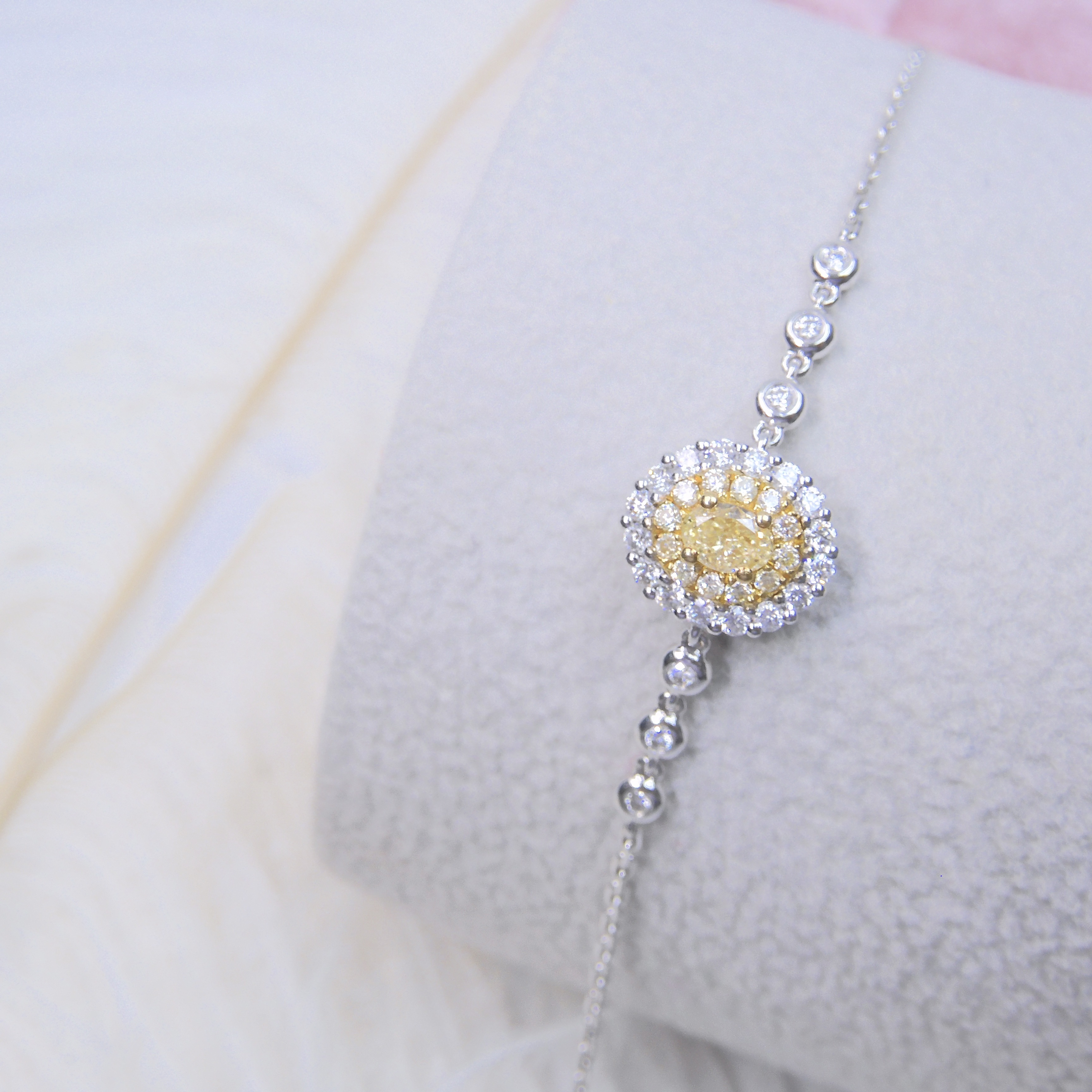 18K金 0.155ct 黃鑽手鏈