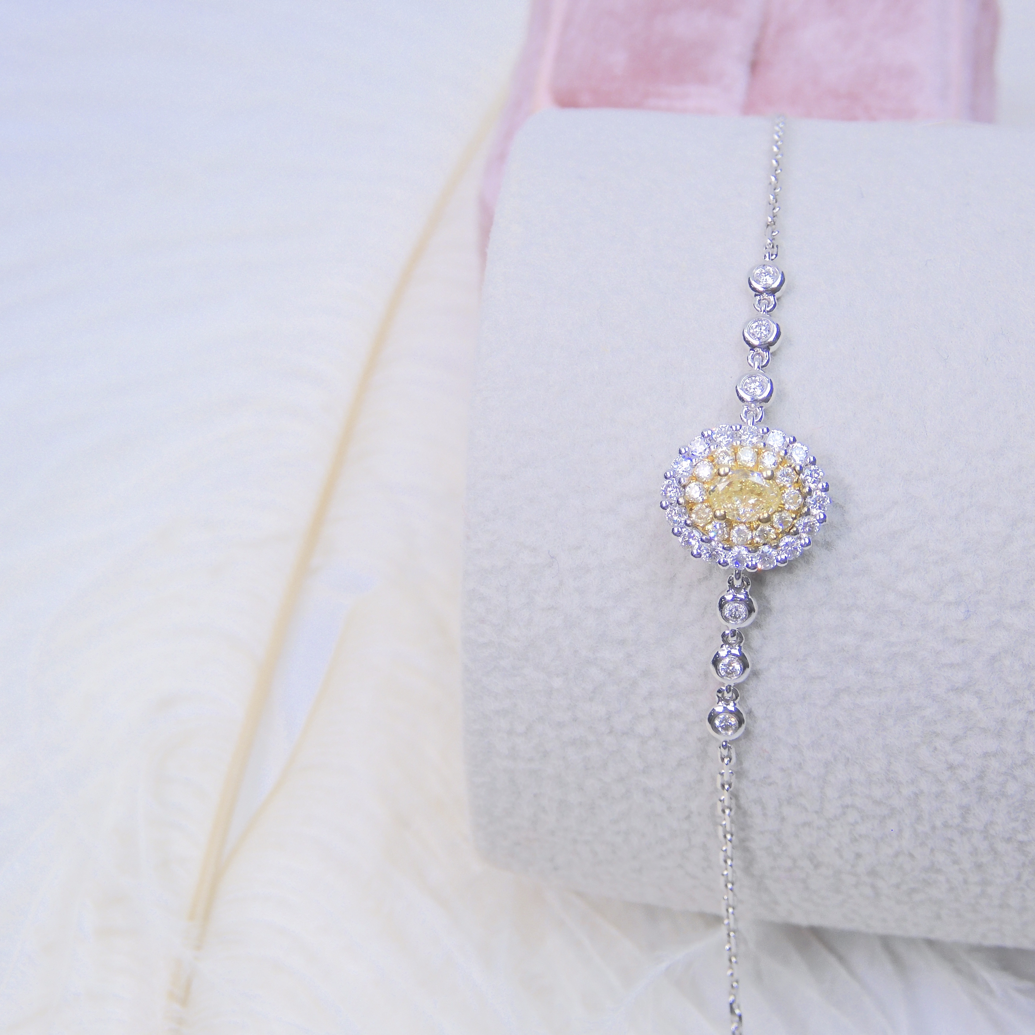 18K金 0.155ct 黃鑽手鏈