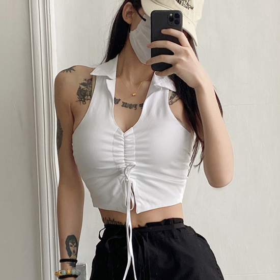 Hot selling halterneck strapless strapless vest (white) (S/M size) (contact customer service after placing the order to confirm the delivery size)