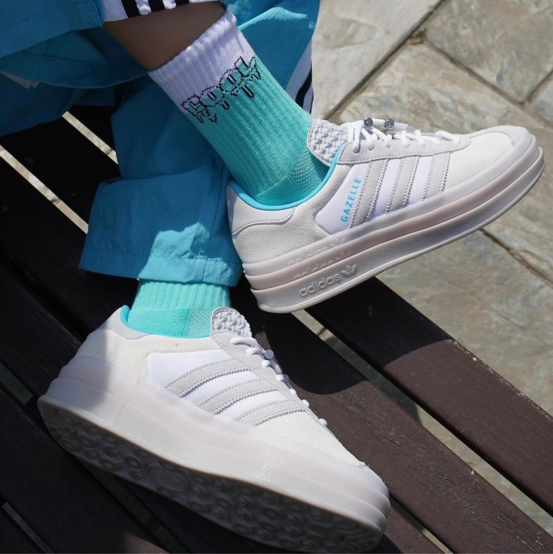 Adidas Gazelle Bold x Ordinary People 水藍燕麥灰
