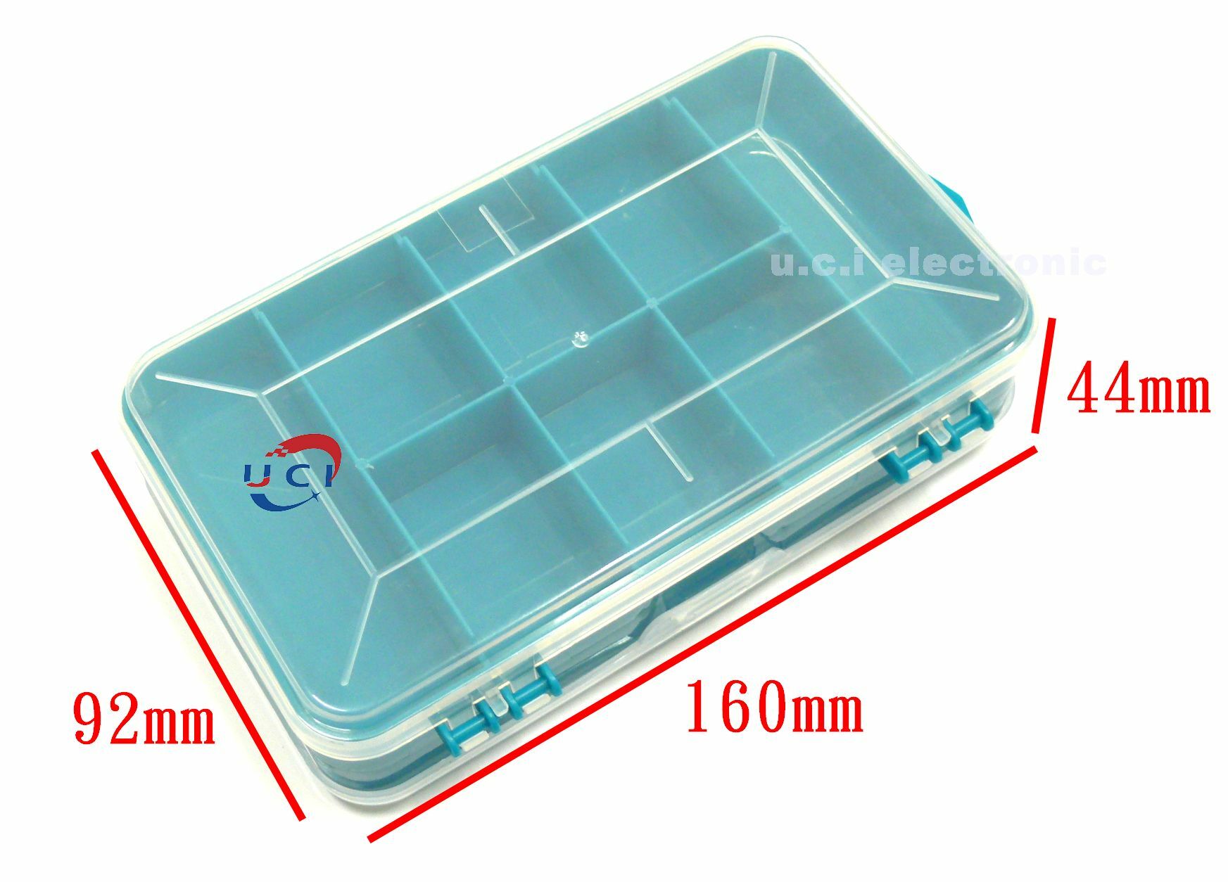 【UCI電子】(二F) 綠盒子 正反面共13格 工具盒 五金盒 雙面零件盒 螺絲盒 魚鉤盒 分格收納盒 元件盒