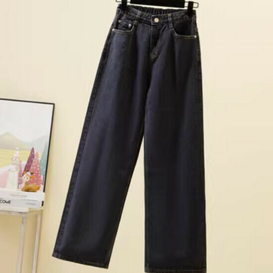 Hot selling high-waisted nine-point jeans [black gray] [M-4XL size] (please contact customer service to confirm the delivery size after placing the order)