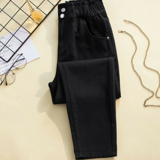 Hot selling casual denim cropped pants [black] [S-4XL size] (please contact customer service to confirm the delivery size after placing the order)