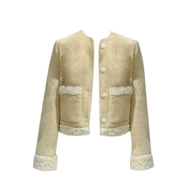 Hot selling small fragrant style jacket [yellow] size [S size - L size] [please contact customer service to confirm the delivery size after placing the order]
