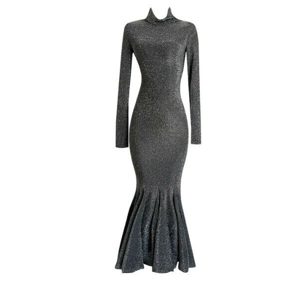 Hot selling knitted fishtail dress [silver] sizes [S to L] [please contact customer service to confirm the delivery size after placing the order]
