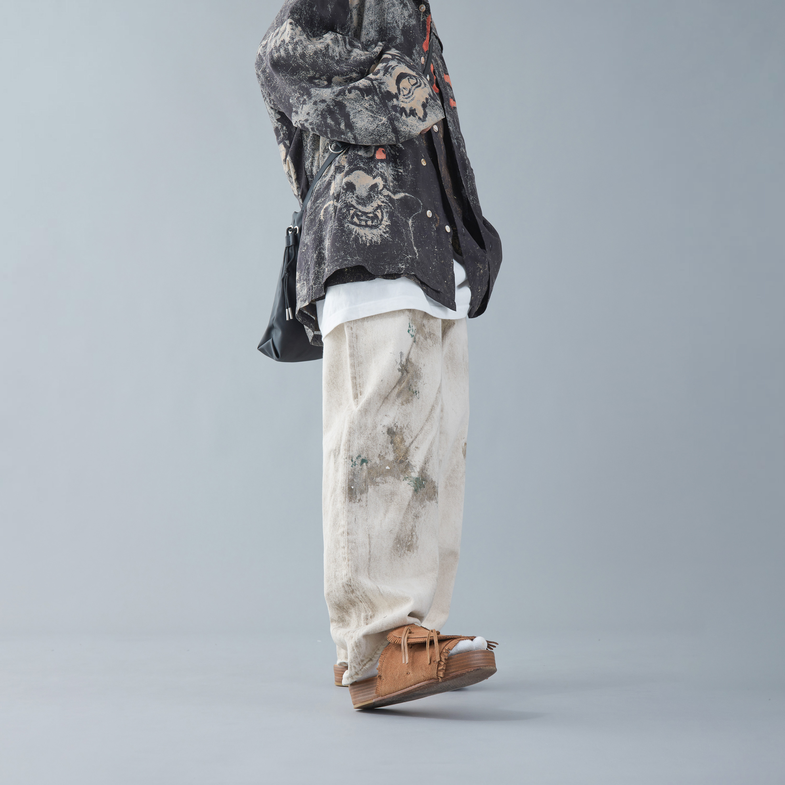 パンツ DIRT PAINT 80's WIDE 5P PANTS KINARI ANACHRONORM - Dirt Paint 80'S Wide 5P Pants