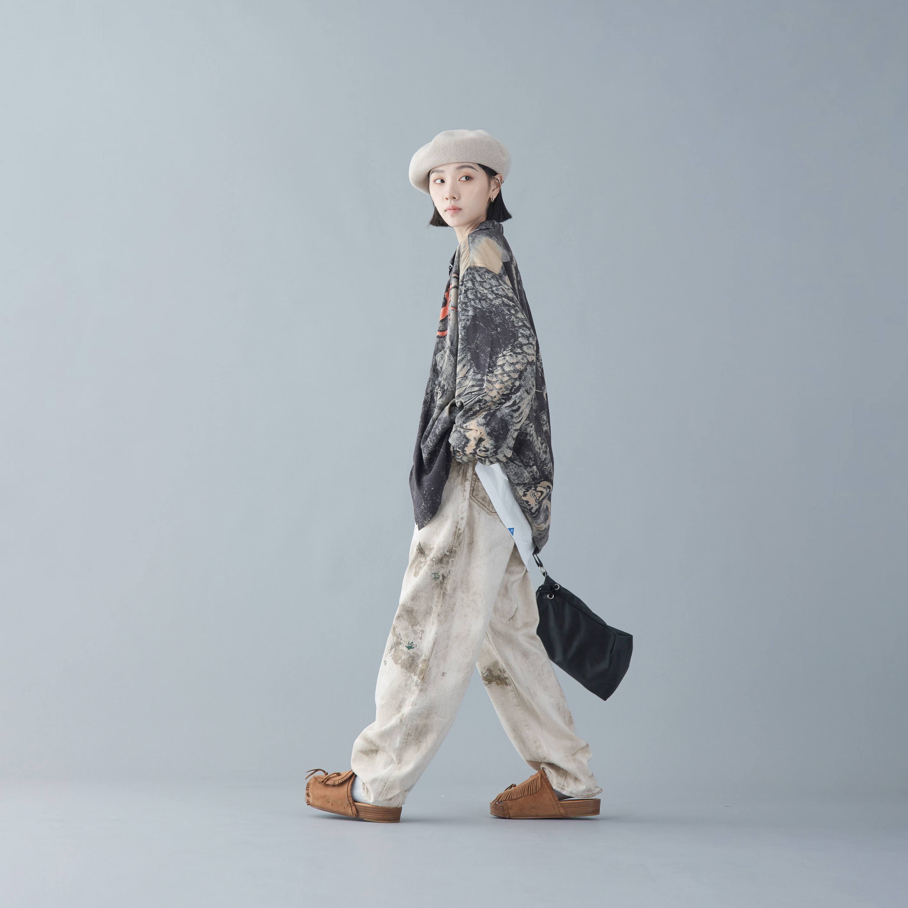 パンツ DIRT PAINT 80's WIDE 5P PANTS KINARI ANACHRONORM - Dirt Paint 80'S Wide 5P Pants