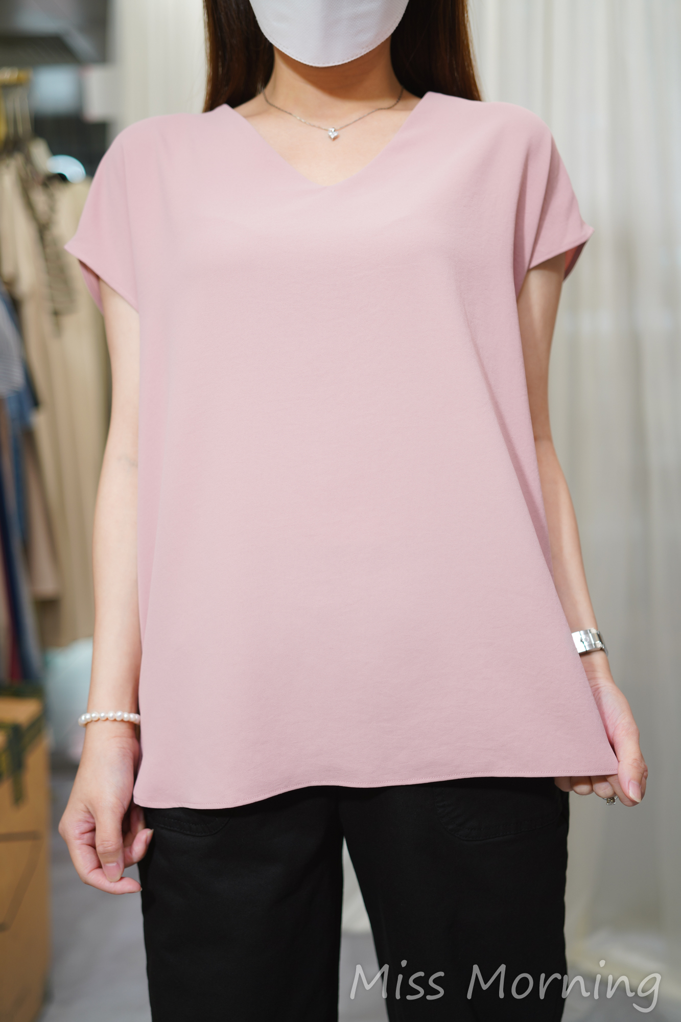 V領雪紡上衣(13927)