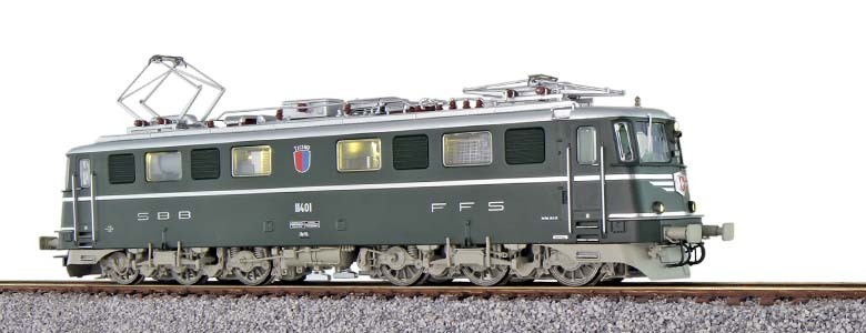 ESU 31531 HO規 AE6/6, 11401 Ticino SBB 數位音效電車.數位升降弓