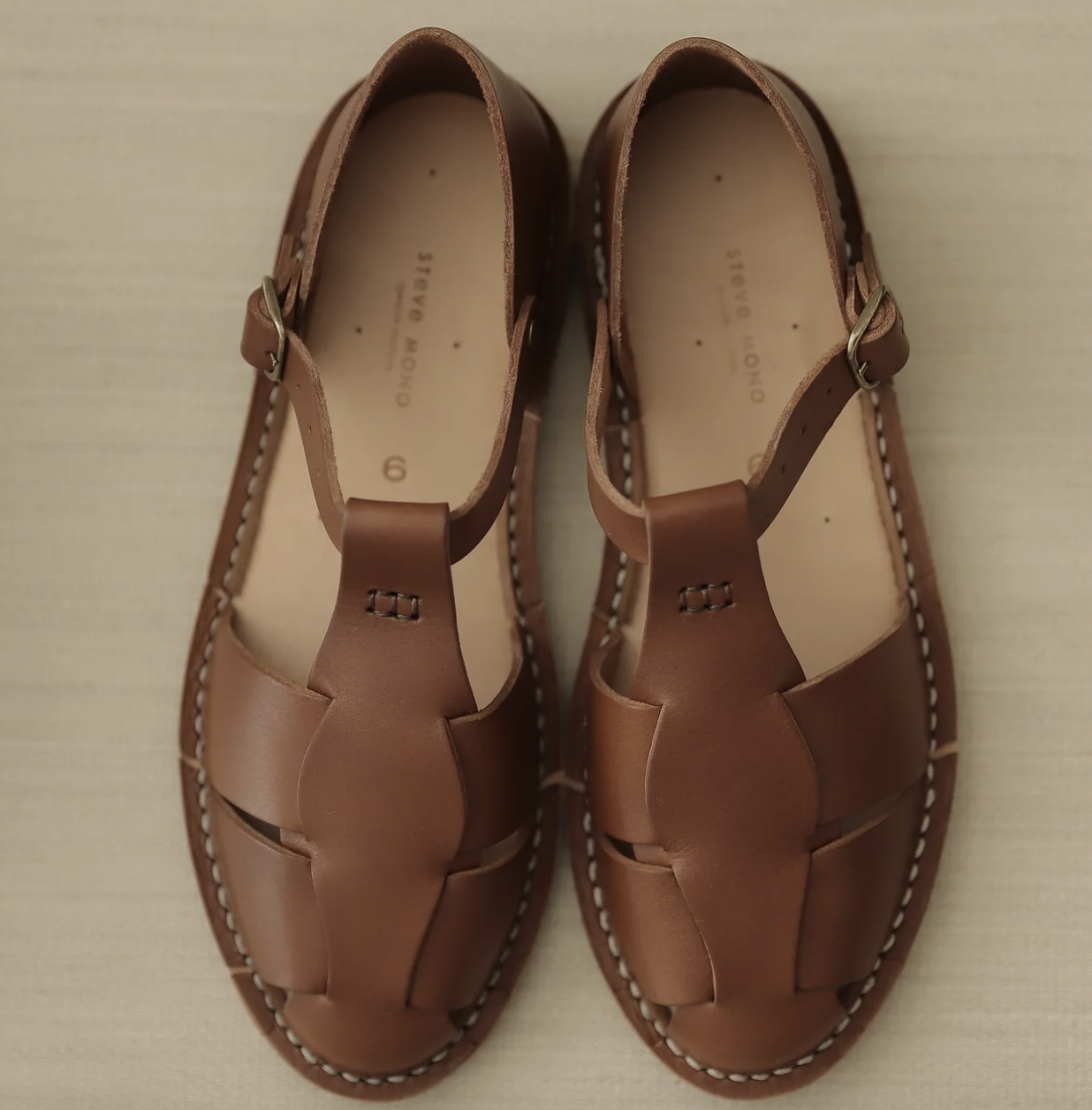 （預購）STEVE MONO 真皮編織鞋 Artisanal Sandals 10/17 tobacco 焦糖棕