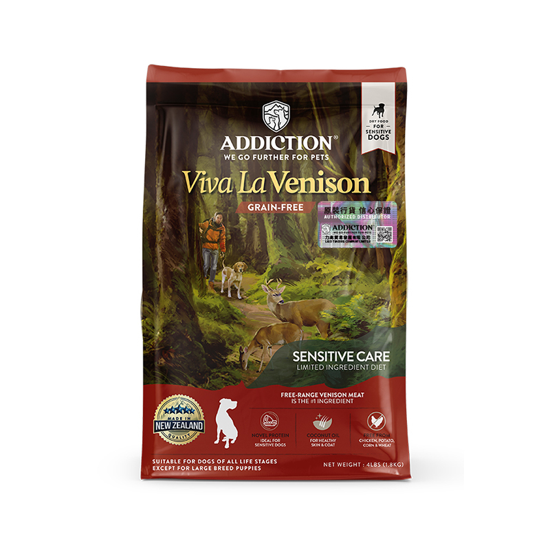 ADDICTION 無穀物配方 成犬 鹿肉 4lb / 20lb /33lb