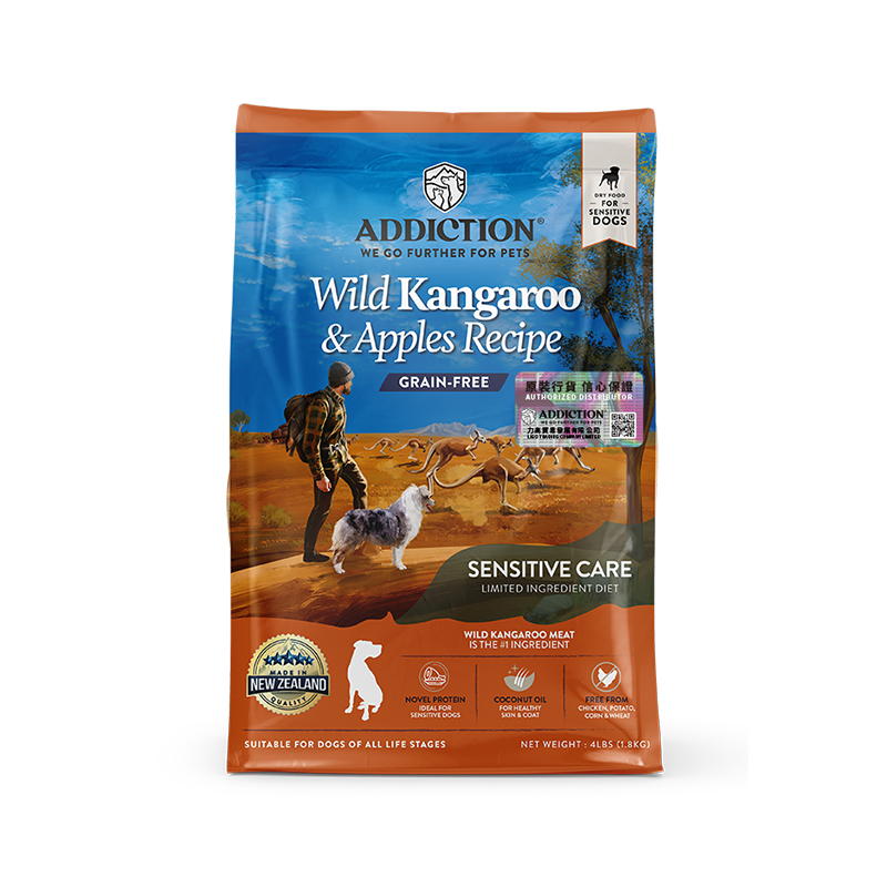 ADDICTION 無穀物配方 成犬 野生袋鼠肉 及 蘋果 4lb / 20lb