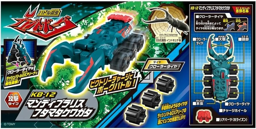 Takara Tomy 人造昆蟲 Kabuloborg KB-12 Mandibularis 巨顎叉角鍬形蟲