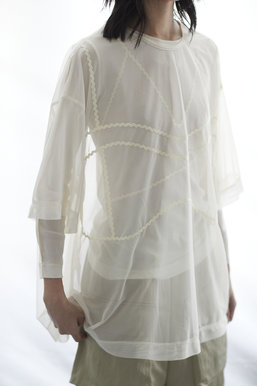 概念透膚短袖上衣