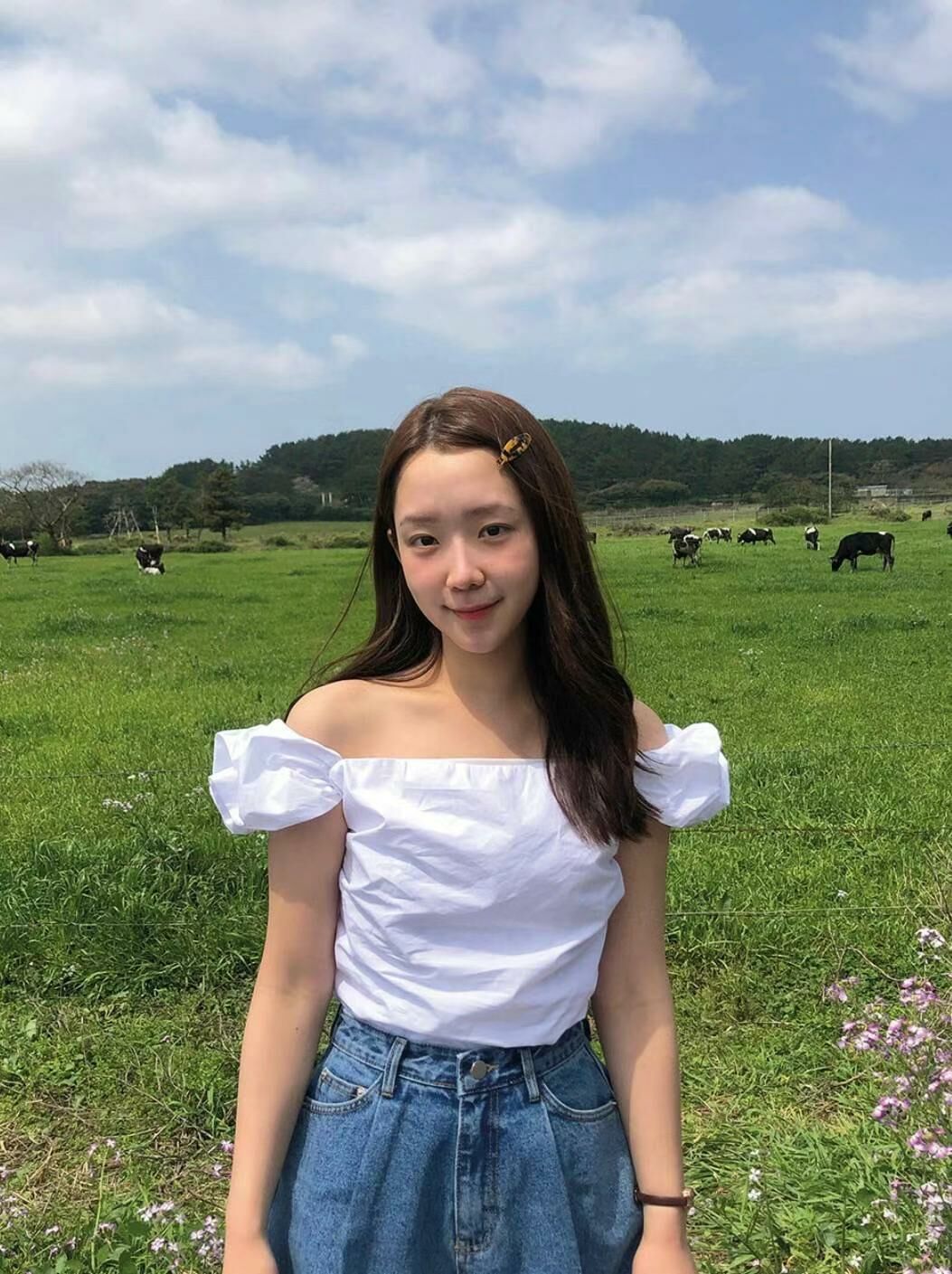 泡泡袖Off Shoulder上衣(白色)