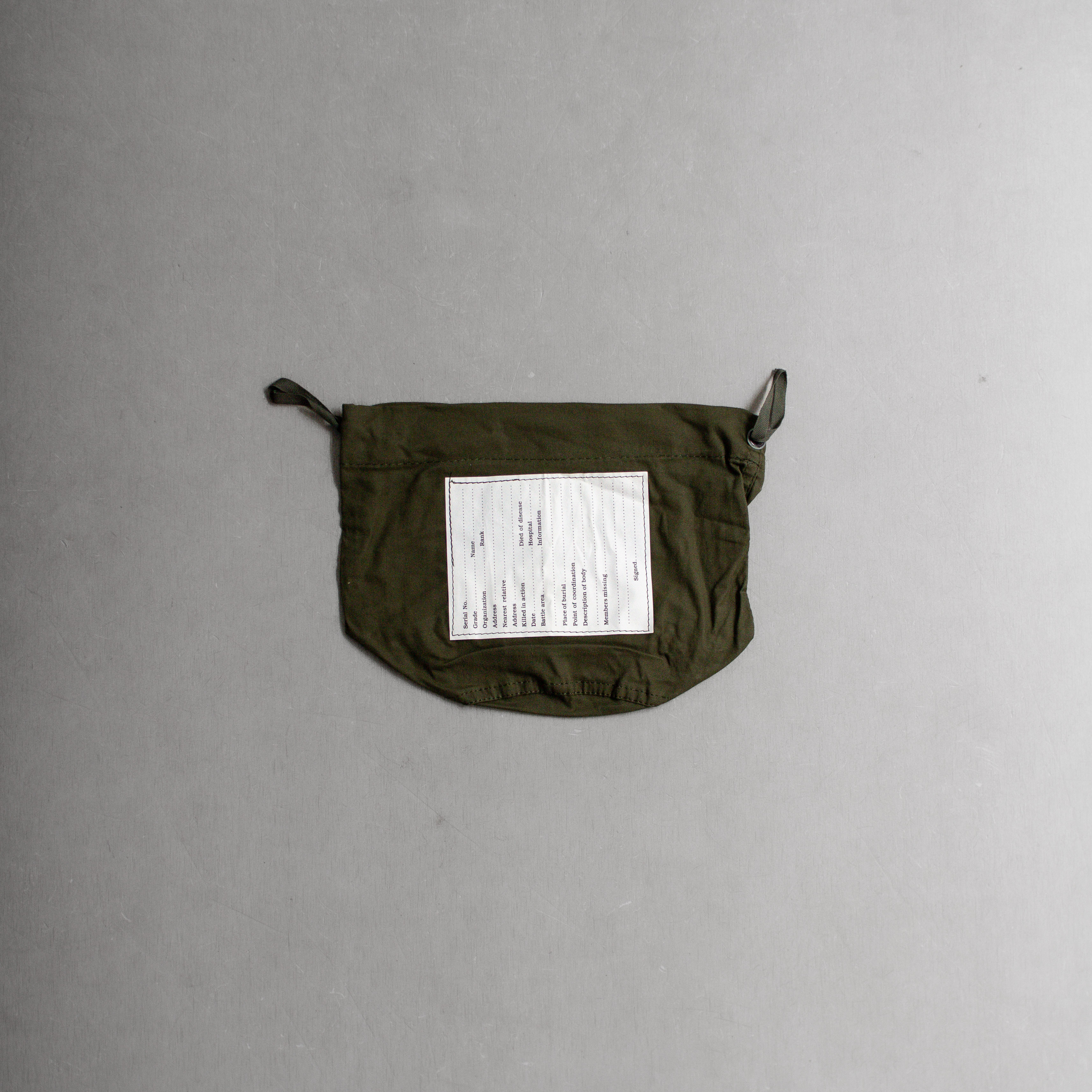 US ARMY PERSONAL EFFECT BAG 美軍 公發 軍綠 束口包 遺物袋