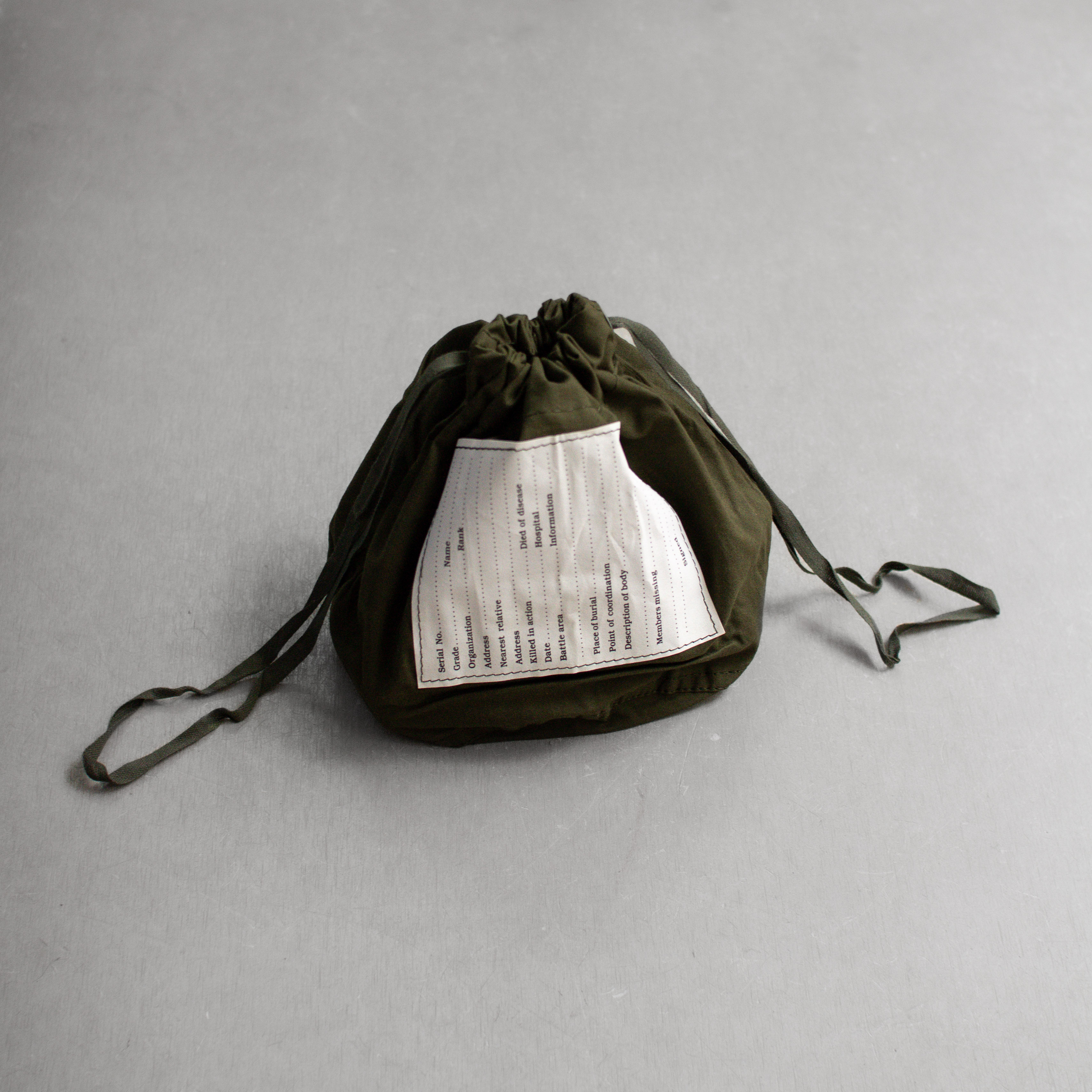 US ARMY PERSONAL EFFECT BAG 美軍 公發 軍綠 束口包 遺物袋