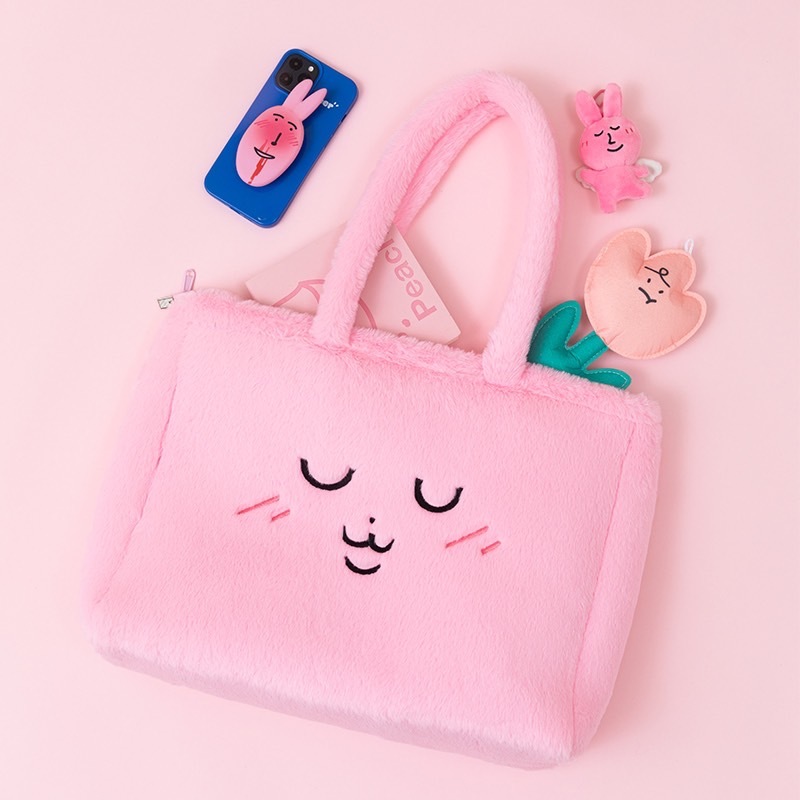 粉紅兔子毛絨包