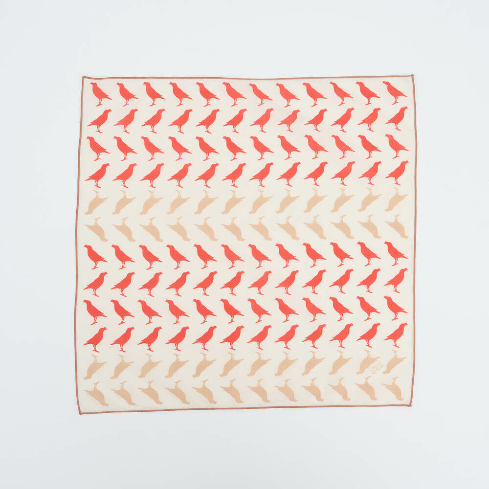 Furoshiki Cloth/Crested Myna No.5/Rose Red