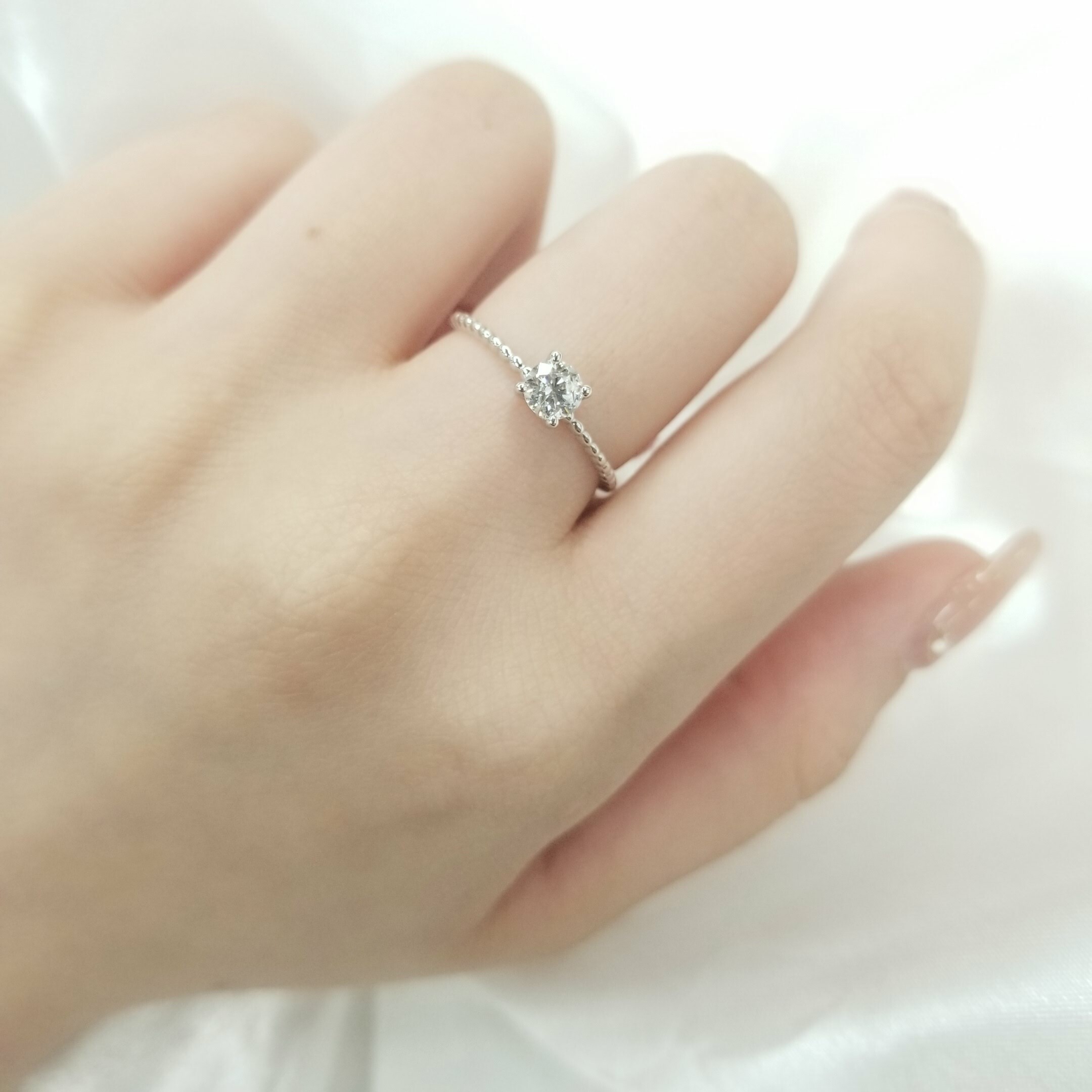 全新18K白金【單粒30份鑽石】4爪戒指