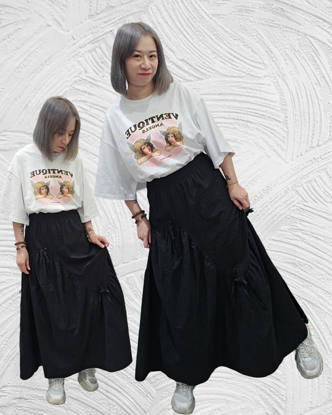 🇰🇷 韓國 綁繩半截長裙 (K5/F178)